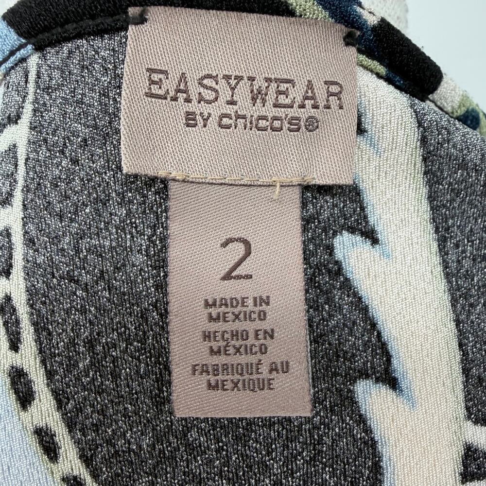 Chico's Easywear Bold Floral Open Front Cardigan Topper Sz 2 (12) - Picture 7 of 8
